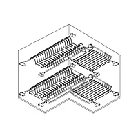 Сушка 2-уровневая угловая в базу 600x600, без рамки, поддон 1 компл. (сталь), отделка сталь