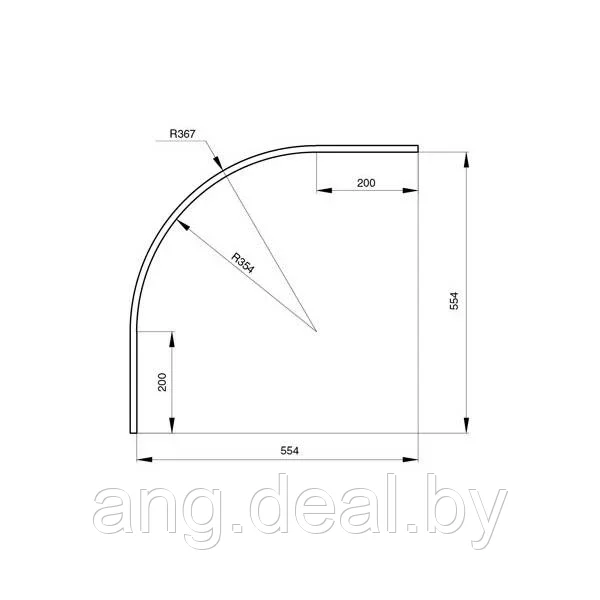 Закругление для цоколя ПВХ Н.120, R.354, под шлифованную нержавеющую сталь - фото 2 - id-p215264461
