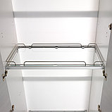 Полка с бортиком в базу 1200 с алюминиевой рамкой под стекло, отделка хром, фото 5