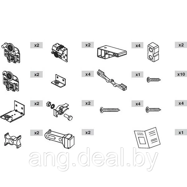Domino-S Комплект фурнитуры для 3-х дверей (16-21 мм) - фото 2 - id-p215264624