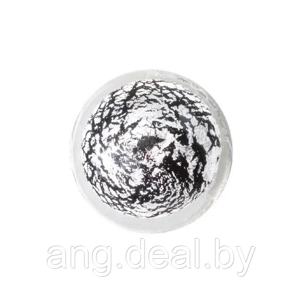 Ручка-кнопка из стекла, отделка фольга чёрная + серебро - фото 2 - id-p215263993