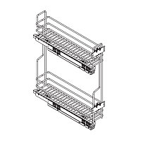 Quadro Сетка в базу 150 выдвижная с Push to Open, отделка хром