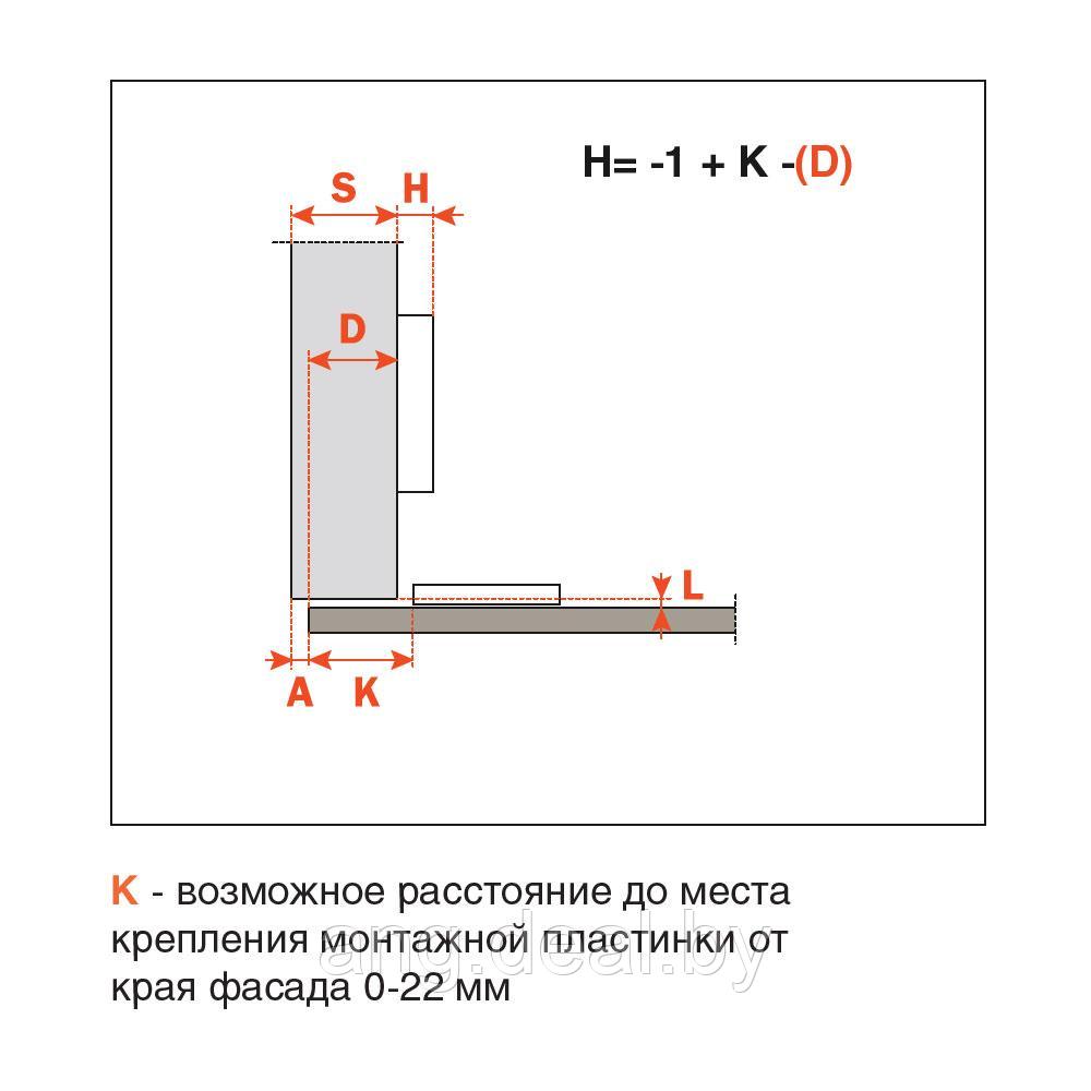 Петля 110" универсальная для тонких фасадов (7-ми шарнирная) - фото 2 - id-p215266144