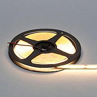 Лента светодиодная COB, 480 LED/м, 15Вт/м, 24В, CRI90, 960-1080Лм/м 5000х8 мм, IP20, 3000-3500К (теплый белый)