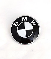 Эмблема BMW 82 мм черно-белая 51148132375 BKW (копия, серебристая основа)