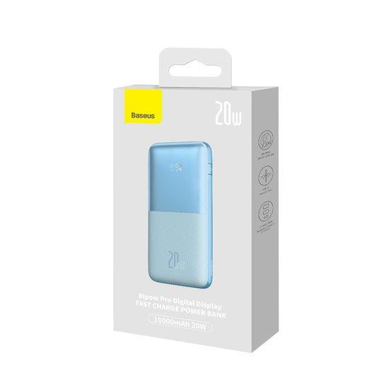 Внешний аккумулятор Baseus Bipow Pro Digital Display Fast Charge 20W Overseas Edition 10000mAh (бирюзовый) - фото 2 - id-p215269813