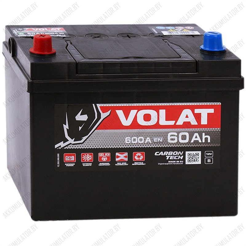 Аккумулятор VOLAT Ultra Asia 60Ah / 610А / Прямая полярность