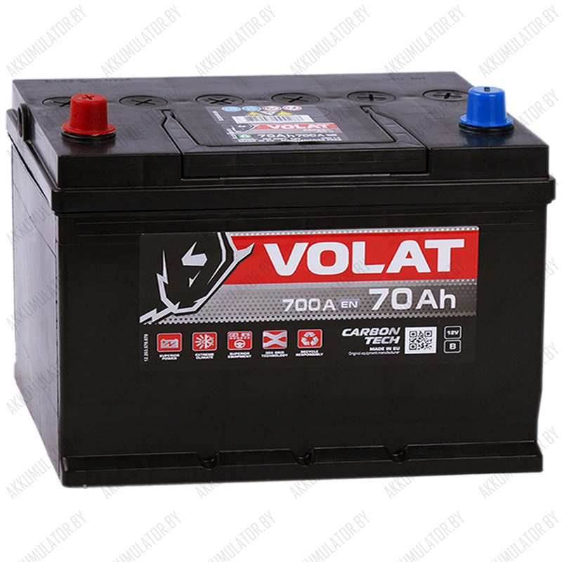 Аккумулятор VOLAT Ultra Asia 70Ah / 700А / Прямая полярность / 261 x 175 x 200 (220)
