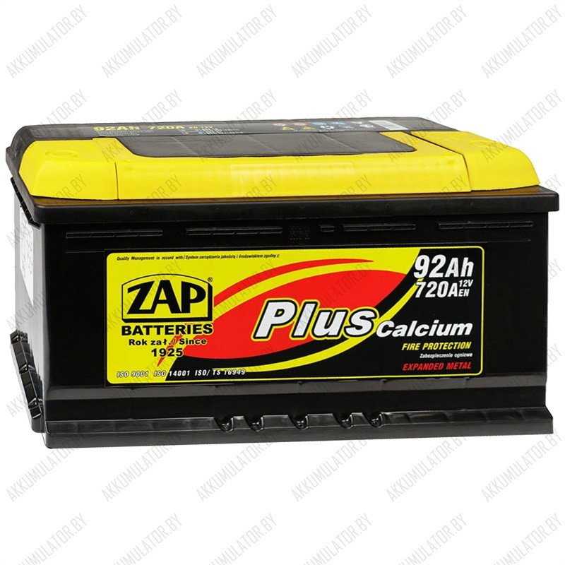 Аккумулятор ZAP Plus / 592 18 / 92Ah / 720А - фото 1 - id-p75049163