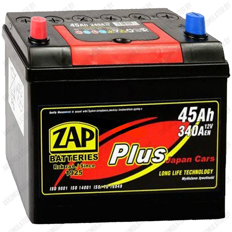 Аккумулятор ZAP Plus Japan (Asia) / 545 24 / 45Ah / 340А / Прямая полярность