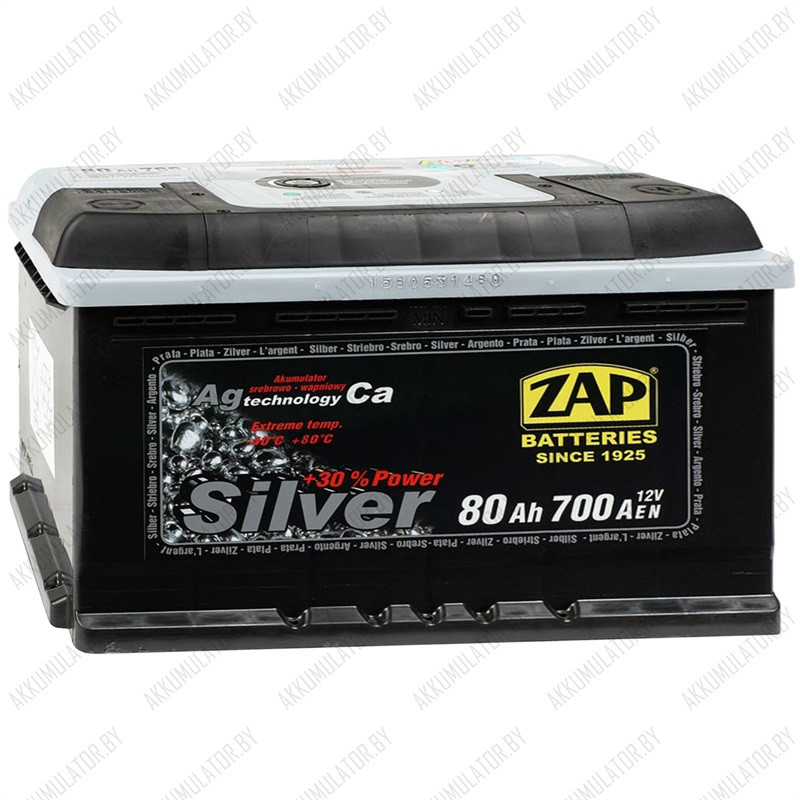 Аккумулятор ZAP Silver / 580 25 / 80Ah / 700А - фото 1 - id-p75049174