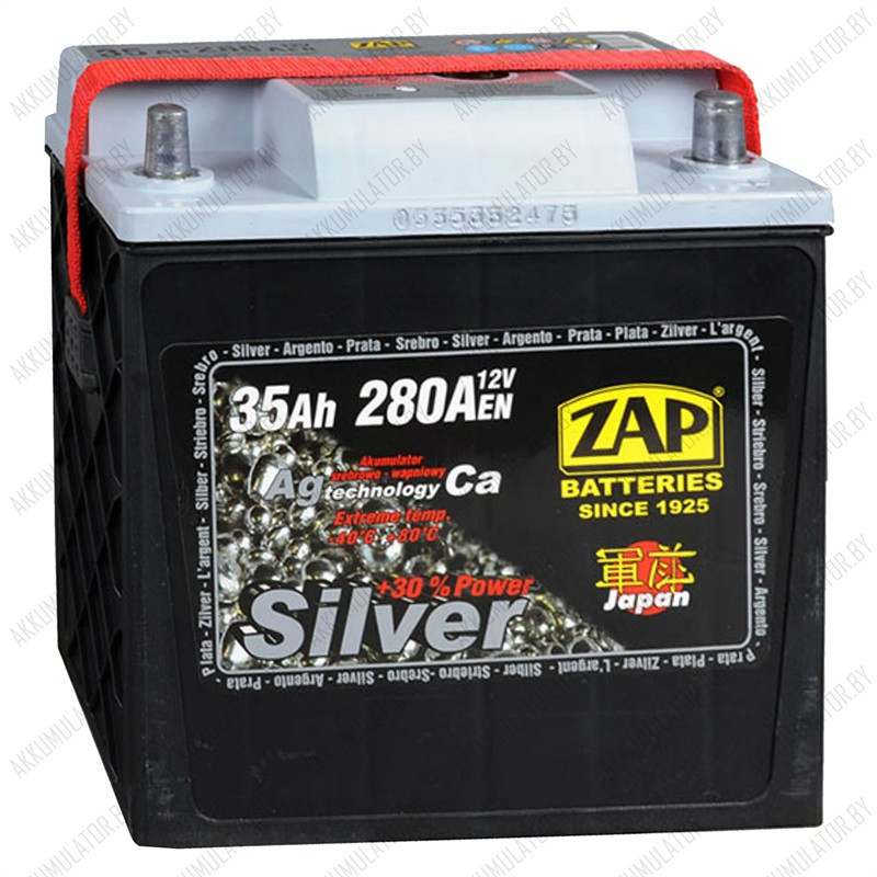 Аккумулятор ZAP Silver Japan / 535 72 / 35Ah / 280А / Прямая полярность