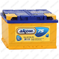 Аккумулятор AKOM Classic 6CT-75 / 75Ah / 700А / Обратная полярность / 278 x 175 x 190