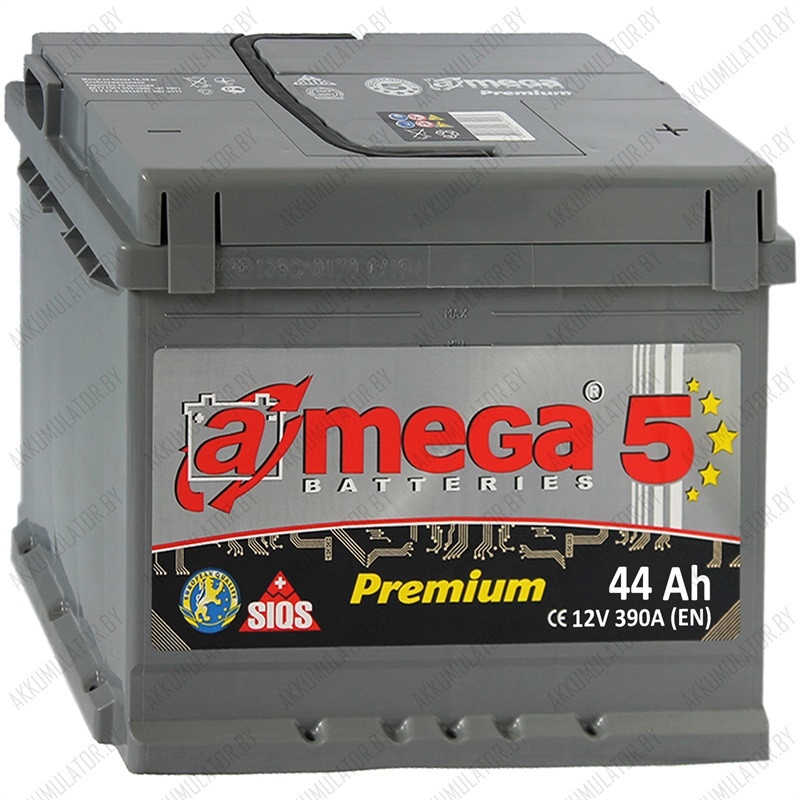 Аккумулятор A-Mega Premium 6СТ-44-А3 / 44Ah / 390А