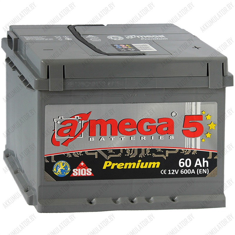 Аккумулятор A-Mega Premium 6СТ-60-А3 / 60Ah / 600А