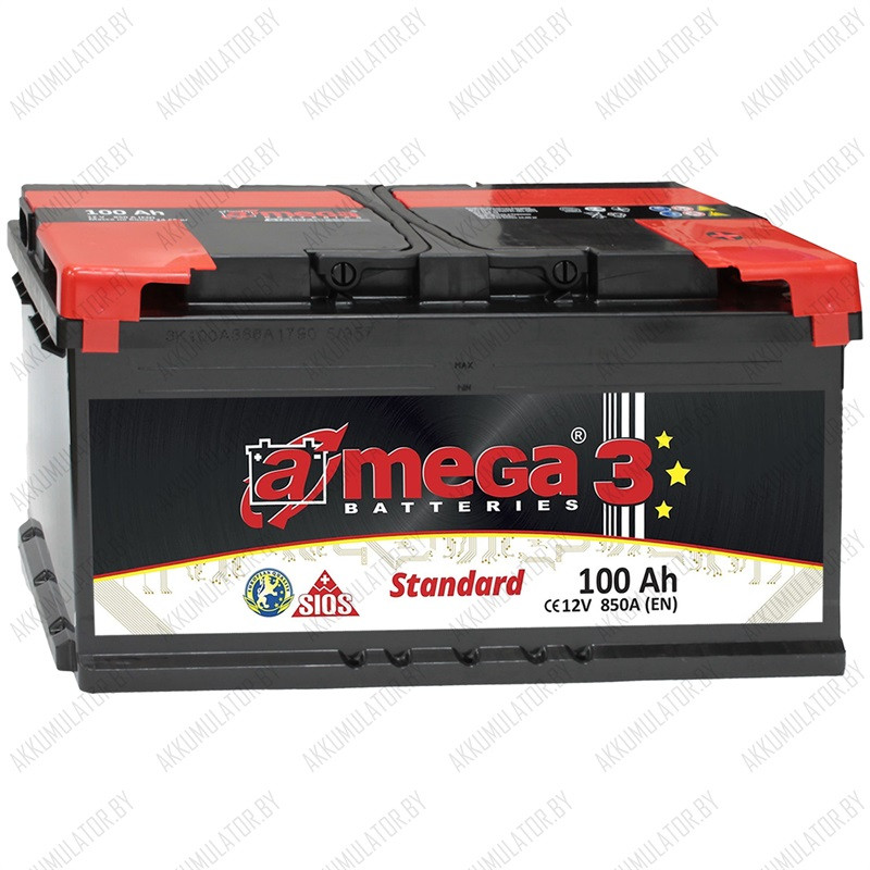 Аккумулятор A-Mega Standard / 100Ah / 850А - фото 1 - id-p75048286
