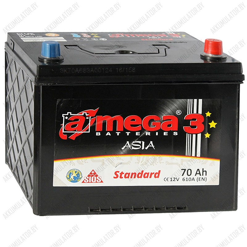 Аккумулятор A-Mega Standard Asia JR / 70Ah / 610А