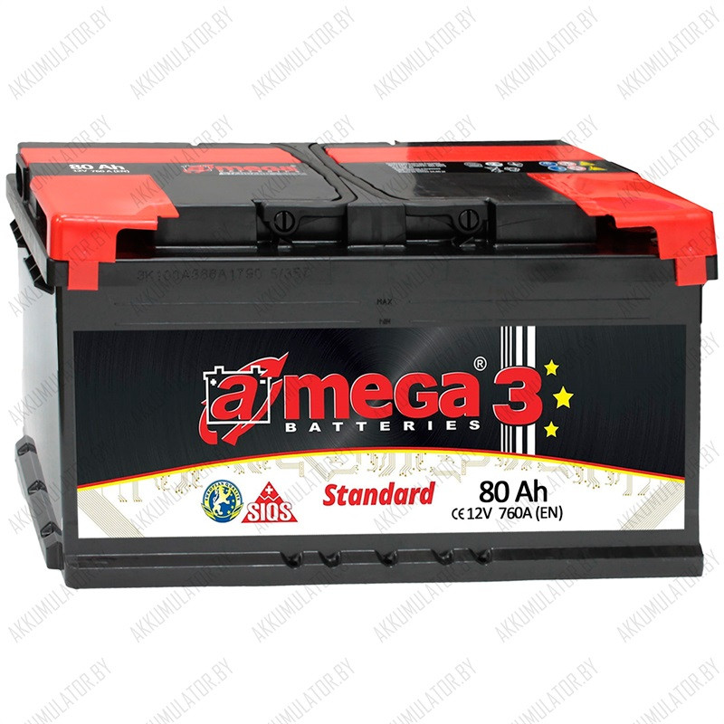 Аккумулятор A-Mega Standard / 80Ah / 760А - фото 1 - id-p121280770