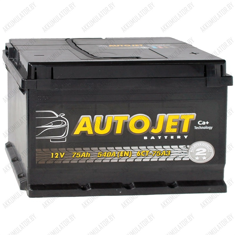 Аккумулятор Autojet 75 / 75Ah / 540А / Обратная полярность / 278 x 175 x 190