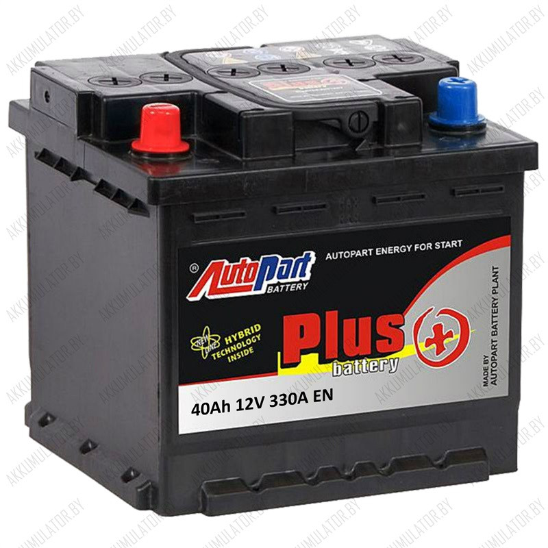 Аккумулятор AutoPart Plus ARL040J-60-40B / 40Ah / 330А / Asia / Прямая полярность / 187 x 127 x 200 (220)