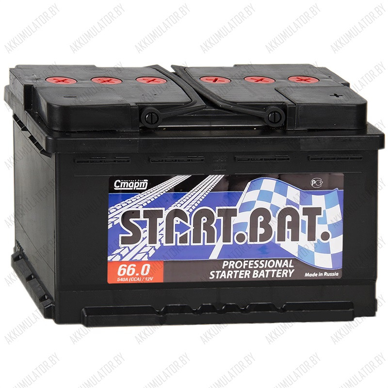 Аккумулятор Стартбат 6СТ-66-А3 / 66Ah / 540А / Обратная полярность / 278 x 175 x 190