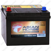 Аккумулятор Asian Horse 60 L / 60Ah / 540А / Прямая полярность