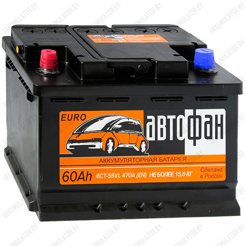 Аккумулятор AKOM АвтоФан 60 L / 60Ah / 470А / Прямая полярность