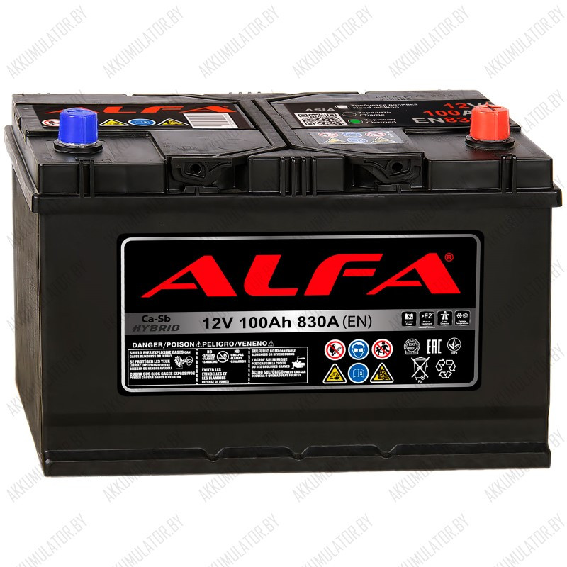Аккумулятор Alfa Hybrid Asia / 100Ah / 830А / Asia - фото 1 - id-p194865192