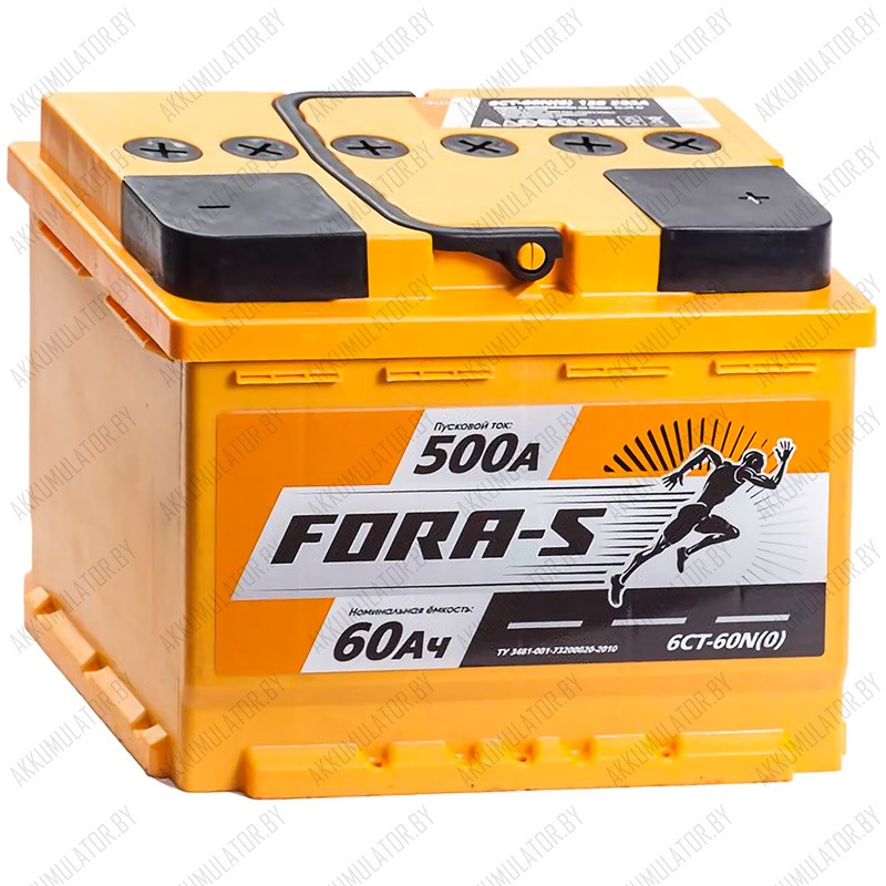 Аккумулятор Fora-S 60 Ah / 500А / Обратная полярность / 242 x 175 x 190