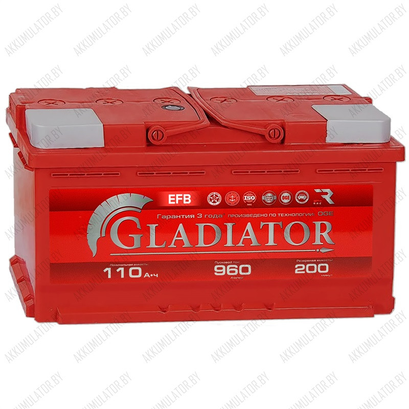 Аккумулятор Gladiator EFB / 110Ah / 960А