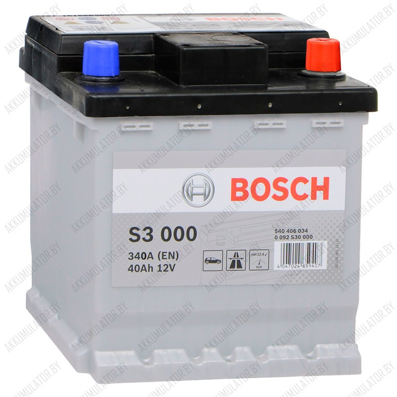 Аккумулятор Bosch S3 000 / [540 406 034] / 40Ah / 340А / Обратная полярность / 175 x 175 x 190