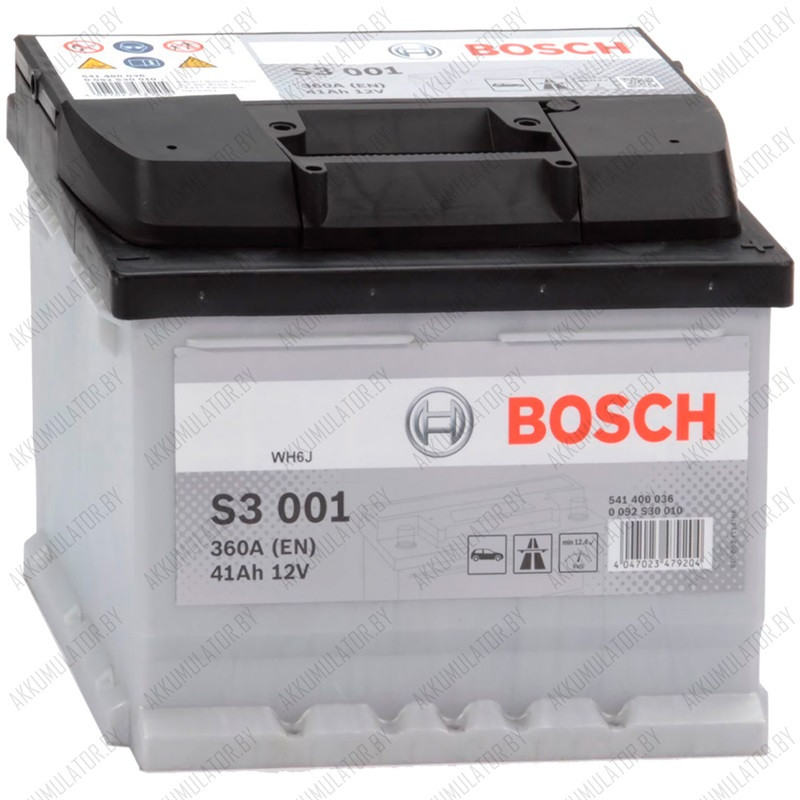 Аккумулятор Bosch S3 001 / [541 400 036] / Низкий / 41Ah / 360А - фото 1 - id-p75048437