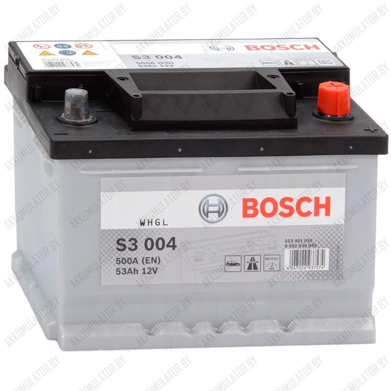 Аккумулятор Bosch S3 004 / [553 401 050] / Низкий / 53Ah / 500А