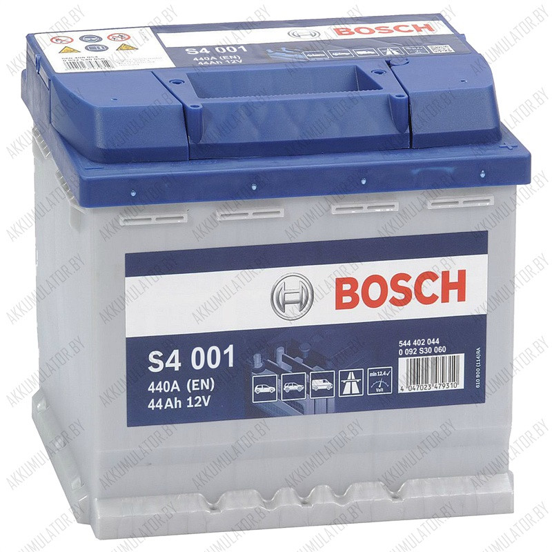 Аккумулятор Bosch S4 001 / [544 402 044] / Низкий / 44Ah / 440А - фото 1 - id-p75048446