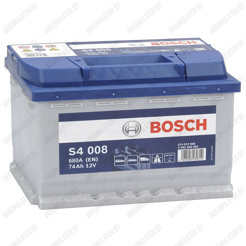 Аккумулятор Bosch S4 008 / [574 012 068] / 74Ah / 680А