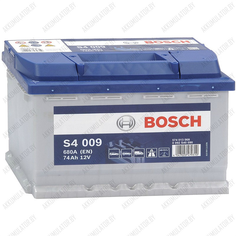 Аккумулятор Bosch S4 009 / [574 013 068] / 74Ah / 680А / Прямая полярность