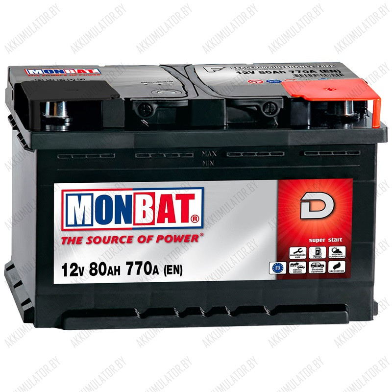 Аккумулятор Monbat Dynamic 80 R / 80Ah / 770А - фото 1 - id-p123105654