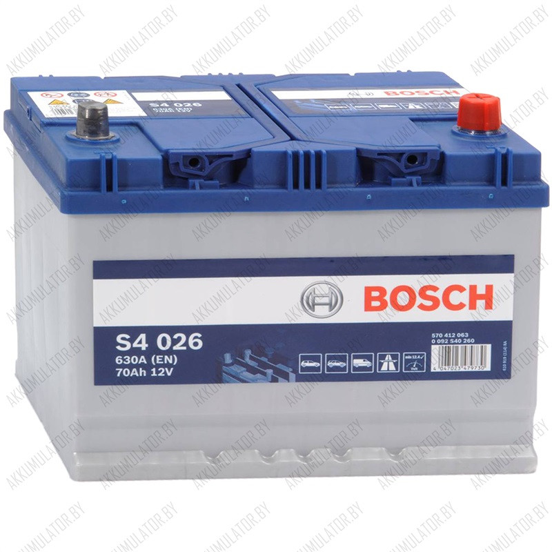 Аккумулятор Bosch S4 026 / [570 412 063] / 70Ah JIS / 630А / Asia