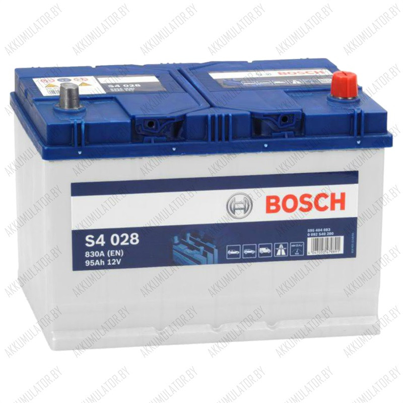 Аккумулятор Bosch S4 028 / [595 404 083] / 95Ah JIS / 830А / Asia - фото 1 - id-p75048468