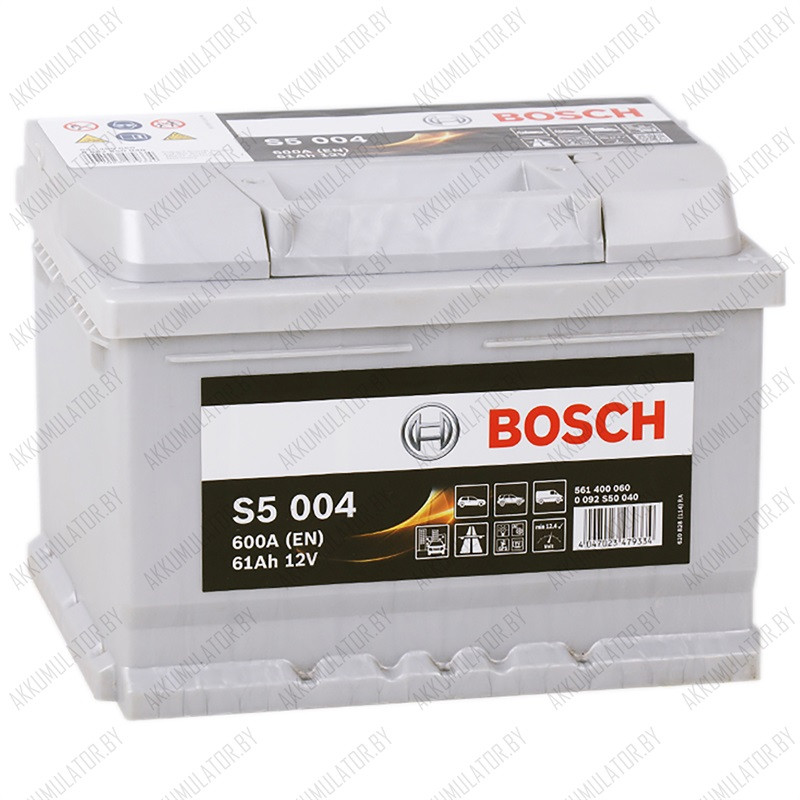 Аккумулятор Bosch S5 004 / [561 400 060] / Низкий / 61Ah / 600А - фото 1 - id-p75048474