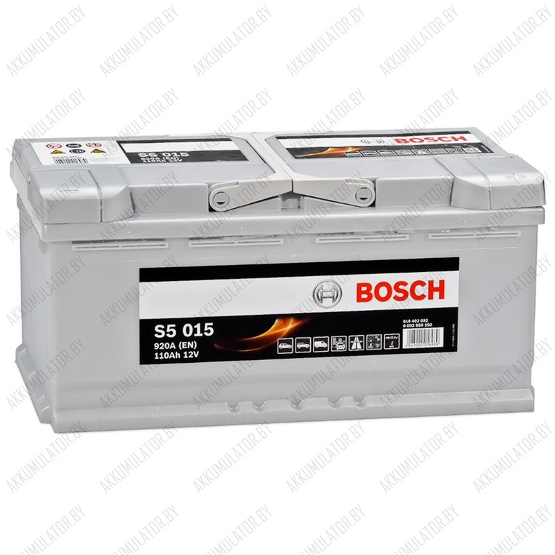 Аккумулятор Bosch S5 015 / [610 402 092] / 110Ah / 920А / Обратная полярность / 393 x 175 x 190
