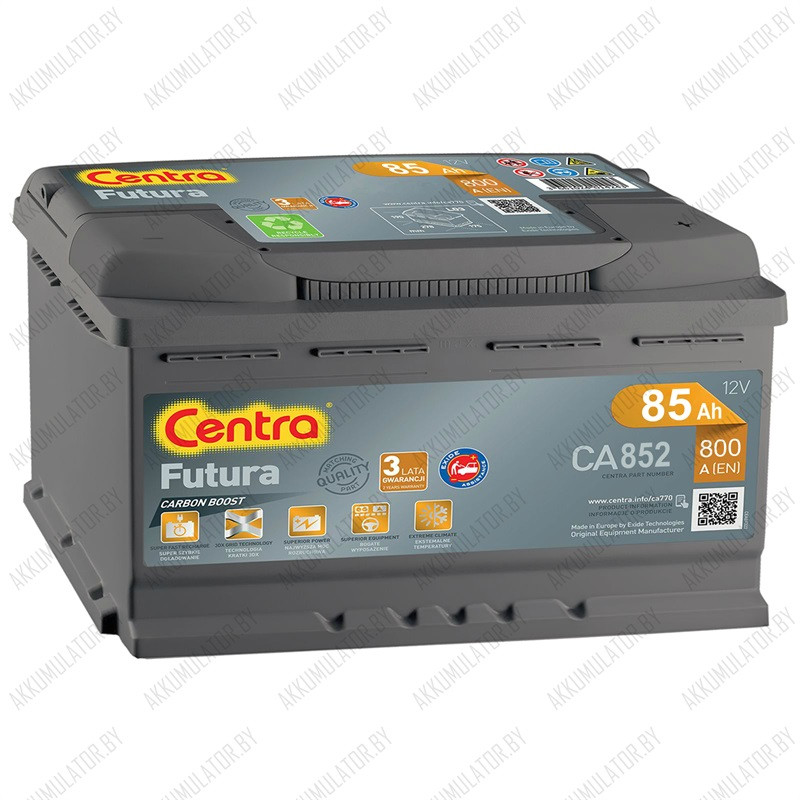Аккумулятор Centra Futura CA852 / Низкий / 85Ah / 800А - фото 1 - id-p75048514