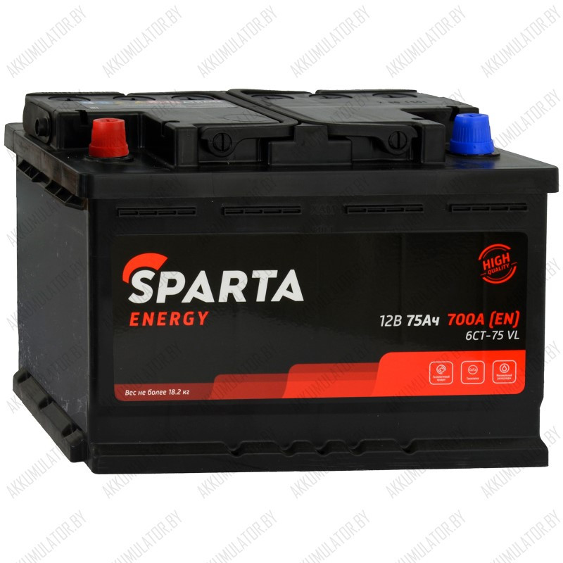 Аккумулятор AKOM Sparta Energy / 75Ah / 700А / Прямая полярность - фото 1 - id-p183895710