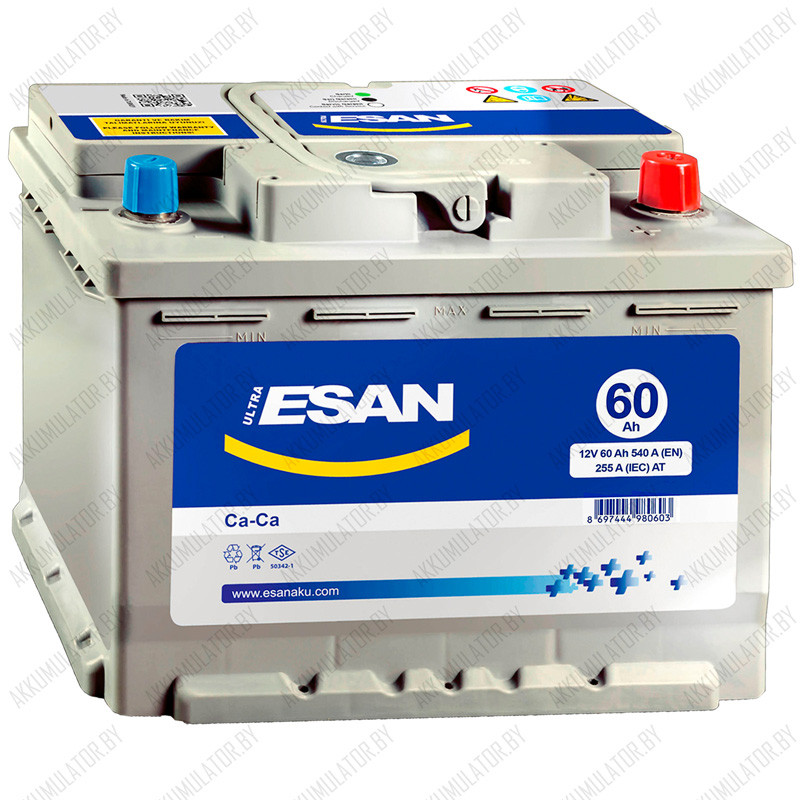 Аккумулятор ESAN Ultra / 60Ah / 540А / Низкий