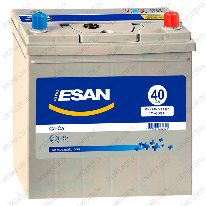 Аккумулятор ESAN Asia / 40Ah / 270А / Тонкие клеммы
