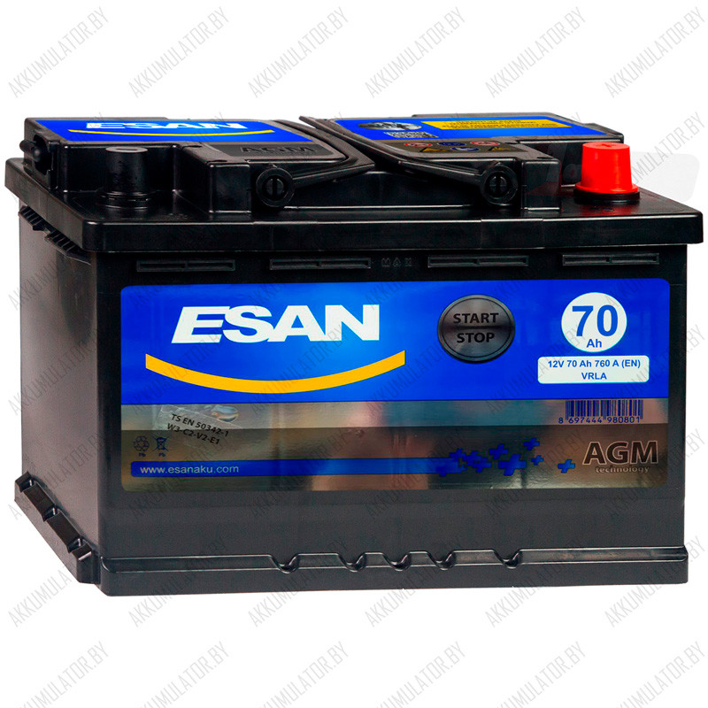 Аккумулятор ESAN AGM / 70Ah / 760А - фото 1 - id-p195448675