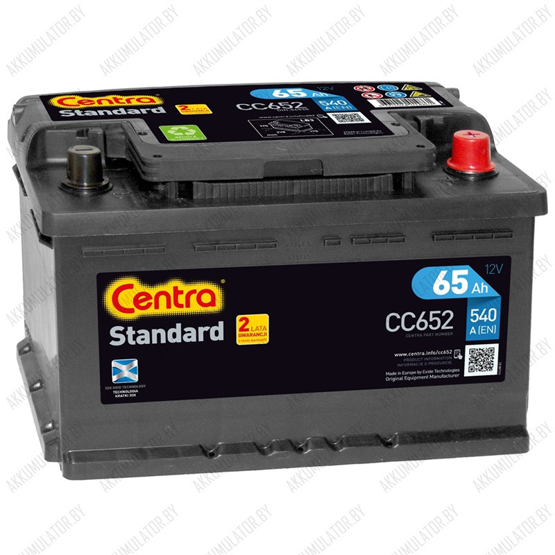 Аккумулятор Centra Standard CC652 / Низкий / 65Ah / 540А