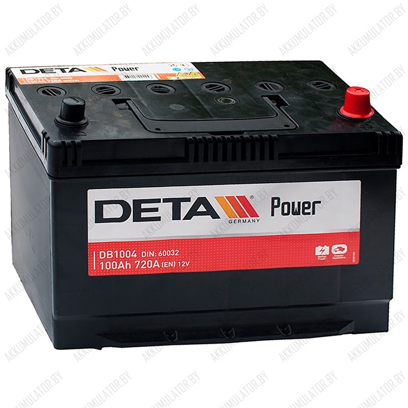 Аккумулятор DETA Power DB1004 / 100Ah / 720А / Asia / Прямая полярность - фото 1 - id-p75048570