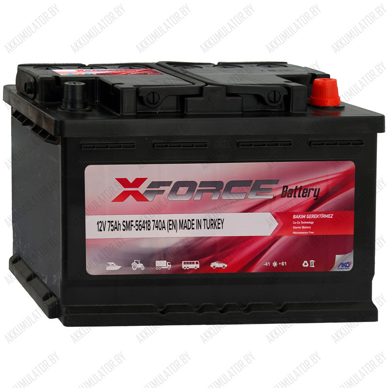 Аккумулятор XForce Battery / 75Ah / 740А