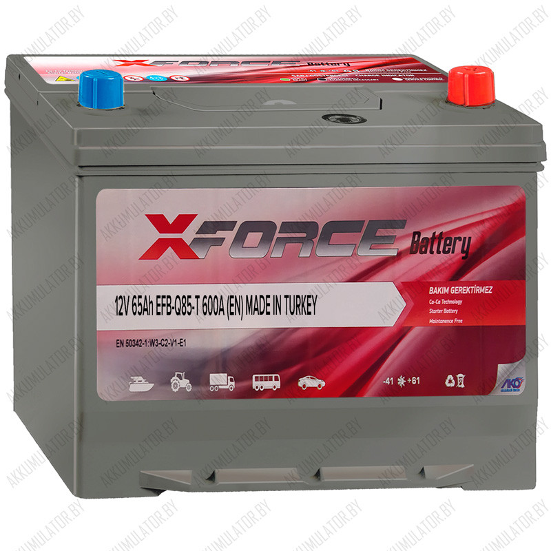 Аккумулятор XForce Asia EFB / 65Ah / 600А - фото 1 - id-p196354170